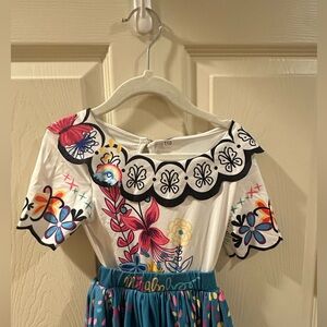 Floral Kids Dress with Multicolor Design